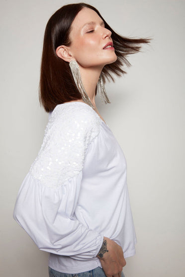 Bata Bordada Timu - Branco Blusa Joulik 