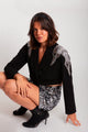Blazer Curto Bordado Isle - Preto Blazer Joulik 