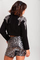 Blazer Curto Bordado Isle - Preto Blazer Joulik 