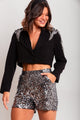 Blazer Curto Bordado Isle - Preto Blazer Joulik 