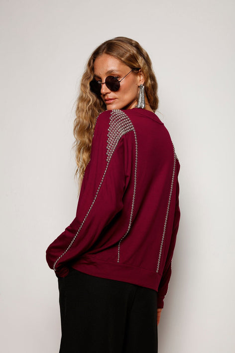 Blusa Bordada Blake - Vinho Blusa Joulik 