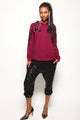 Blusa Capuz Bordada Arabesco - Vinho Blusa Joulik 