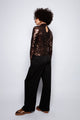 Blusa Gola Alta Bordada Luna Marrom Blusa Joulik 