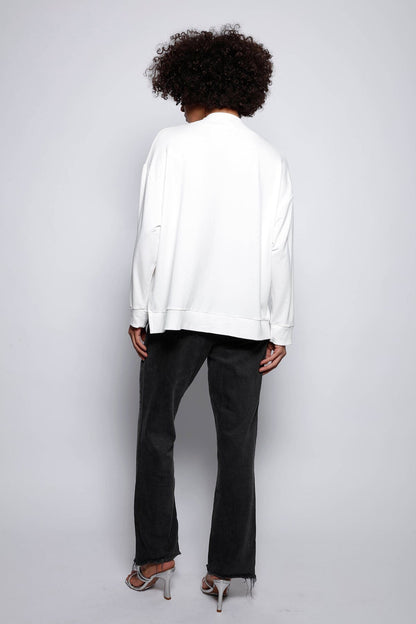 Blusa Manga Longa Bordada Lily Off White Blusa Joulik 