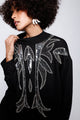 Blusa Manga Longa Bordada Lily Preto Blusa Joulik 