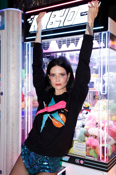 Blusa Manga Longa Bordada Otto - Preto Blusa Joulik 