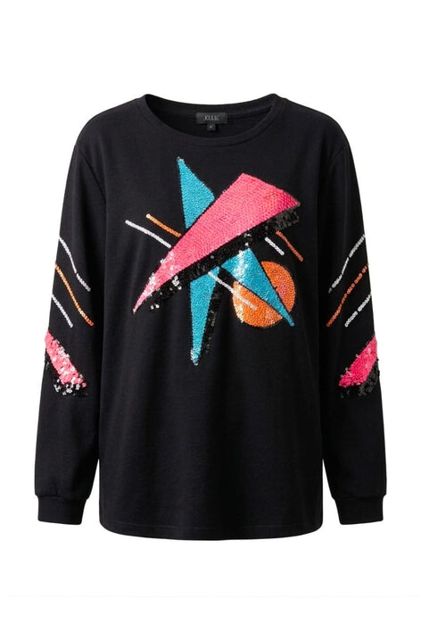 Blusa Manga Longa Bordada Otto Preto Blusa Joulik 