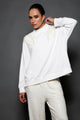Blusa Manga Longa Bordada Tie Off White Blusa Joulik 