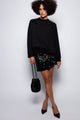 Blusa Manga Longa Bordada Tie Preto Blusa Joulik 