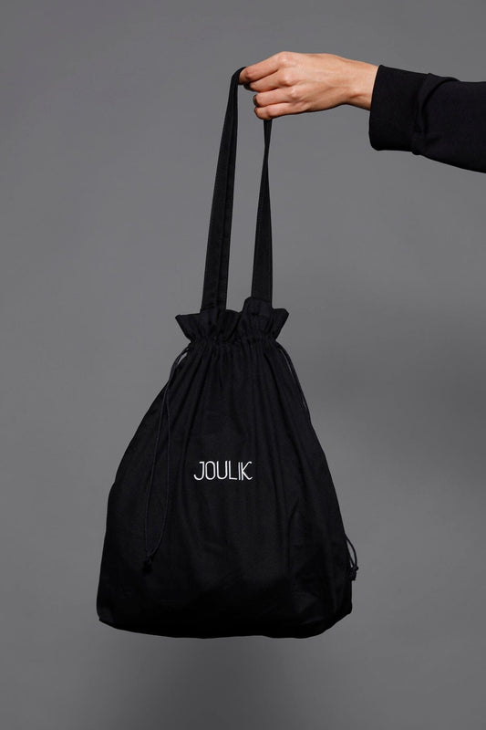 Bolsa Ecobag de Sarja Preta Acessórios Joulik 