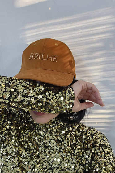 Bone Bordado Brilhe - Caramelo Acessórios Joulik 