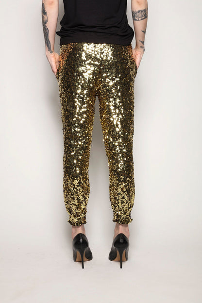 Calça Jogger Bordada Luna - Dourado Calça Joulik 
