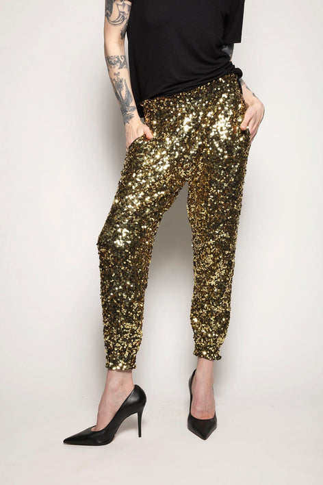 Calça Jogger Bordada Luna - Dourado Calça Joulik 