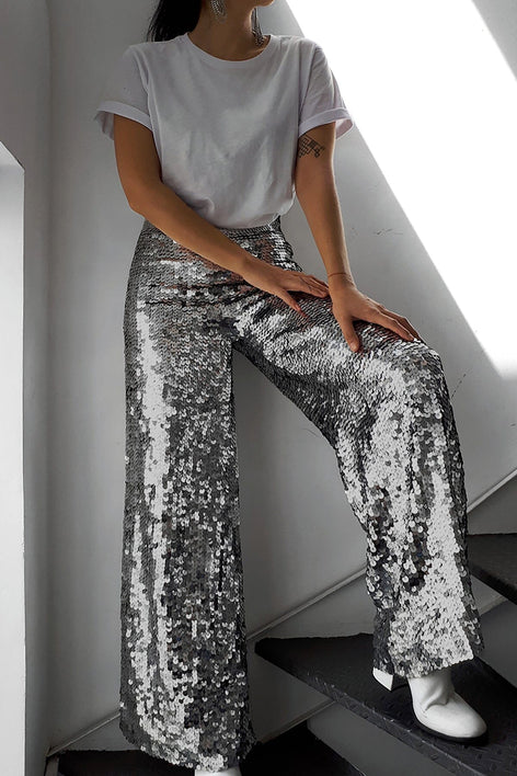 Calça Pantalona Bordada Sole - Grafite Calça Joulik 
