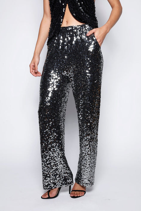 Calça Reta Bordada Luna Grafite Calça Joulik 