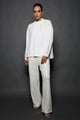Calça Reta Bordada Luna Off White Calça Joulik 