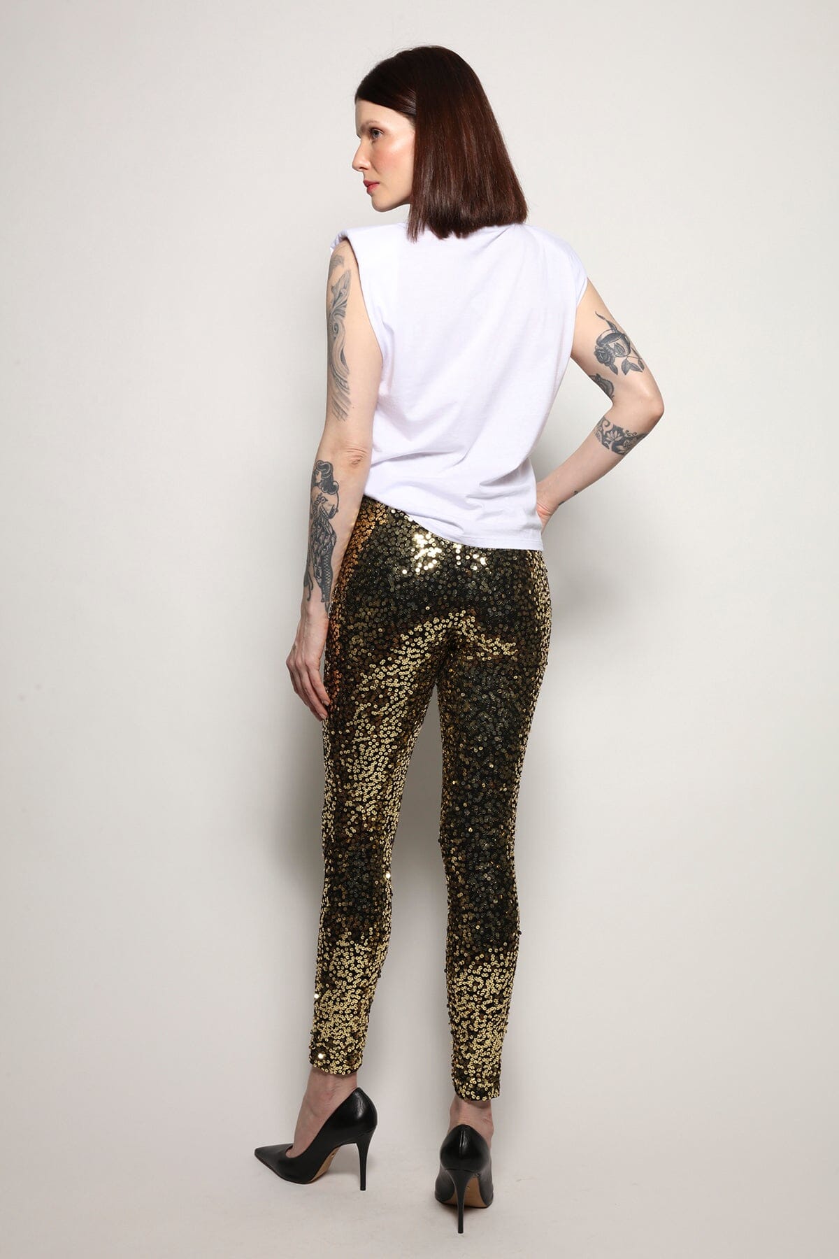 Calça Skinny Bordada Luna - Dourado Calça Joulik 