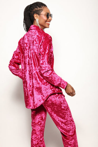 Camisa De Veludo Domenica - Magenta Camisa Joulik 