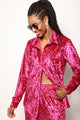 Camisa De Veludo Domenica - Magenta Camisa Joulik 