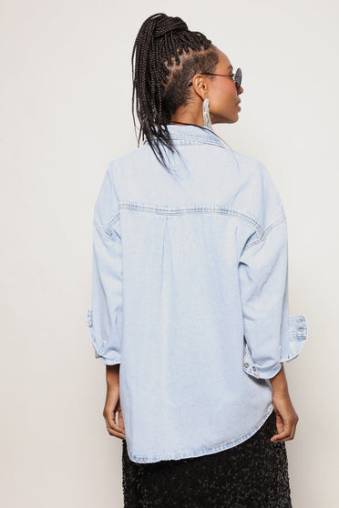 Camisa Jeans Basik - Azul Claro Camisa Joulik 