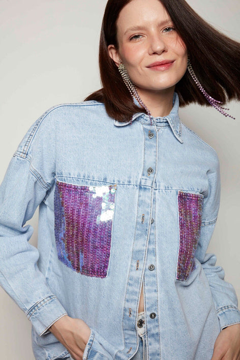 Camisa Jeans Bolso Gama Camisa Joulik 