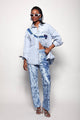 Camisa Jeans Bordada Coração - Azul Claro Camisa Joulik 