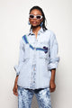 Camisa Jeans Bordada Coração - Azul Claro Camisa Joulik 