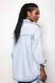 Camisa Jeans Bordada Coração - Azul Claro Camisa Joulik 