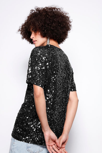 Camiseta Bordada Eris Preta T-Shirt Joulik 