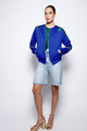 Jaqueta Bomber Bordada Estrelas Azul Jaqueta Joulik 