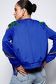 Jaqueta Bomber Bordada Estrelas Azul Jaqueta Joulik 