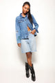 Jaqueta Jeans Bordada Musical - Azul Jaqueta Joulik 