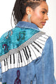 Jaqueta Jeans Bordada Musical - Azul Jaqueta Joulik 