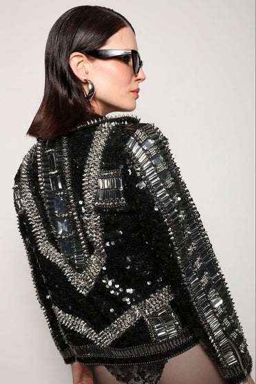 Jaqueta Perfecto Bordada Kim - Preto Casaqueto Joulik 