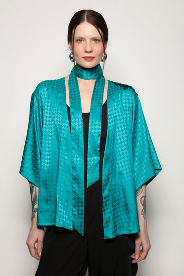 Kimono Bordado Grou - Verde Kimono Joulik 