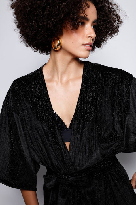 Kimono Veludo Velis Preto Kimono Joulik 
