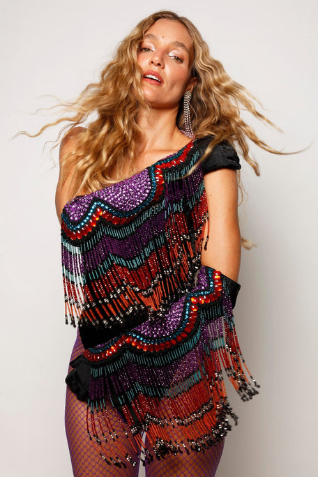 Luva Bordada Franjas Vega - Colorida Luva Joulik 