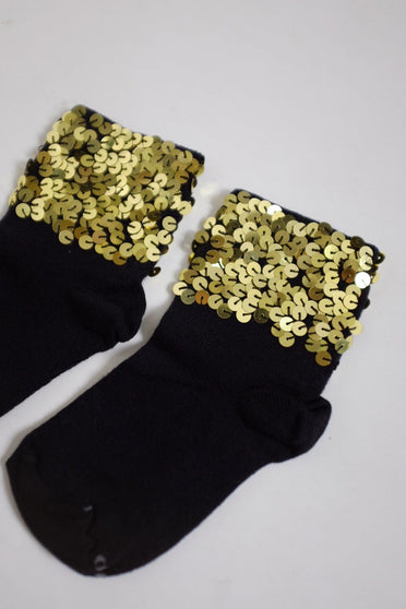 Meia Infantil Bordada Luna - Dourado Meia Joulik 
