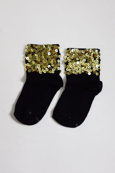 Meia Infantil Bordada Luna - Dourado Meia Joulik 