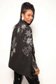 Poncho Bordado Fiore - Preto Jaqueta Joulik 
