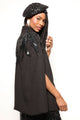 Poncho Bordado Goth - Preto Jaqueta Joulik 