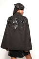 Poncho Bordado Goth - Preto Jaqueta Joulik 