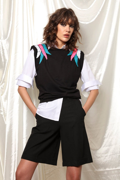 Regata Bordada Austra - Preto Regata Joulik 