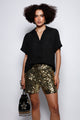 Shorts Bordado Luna Dourado