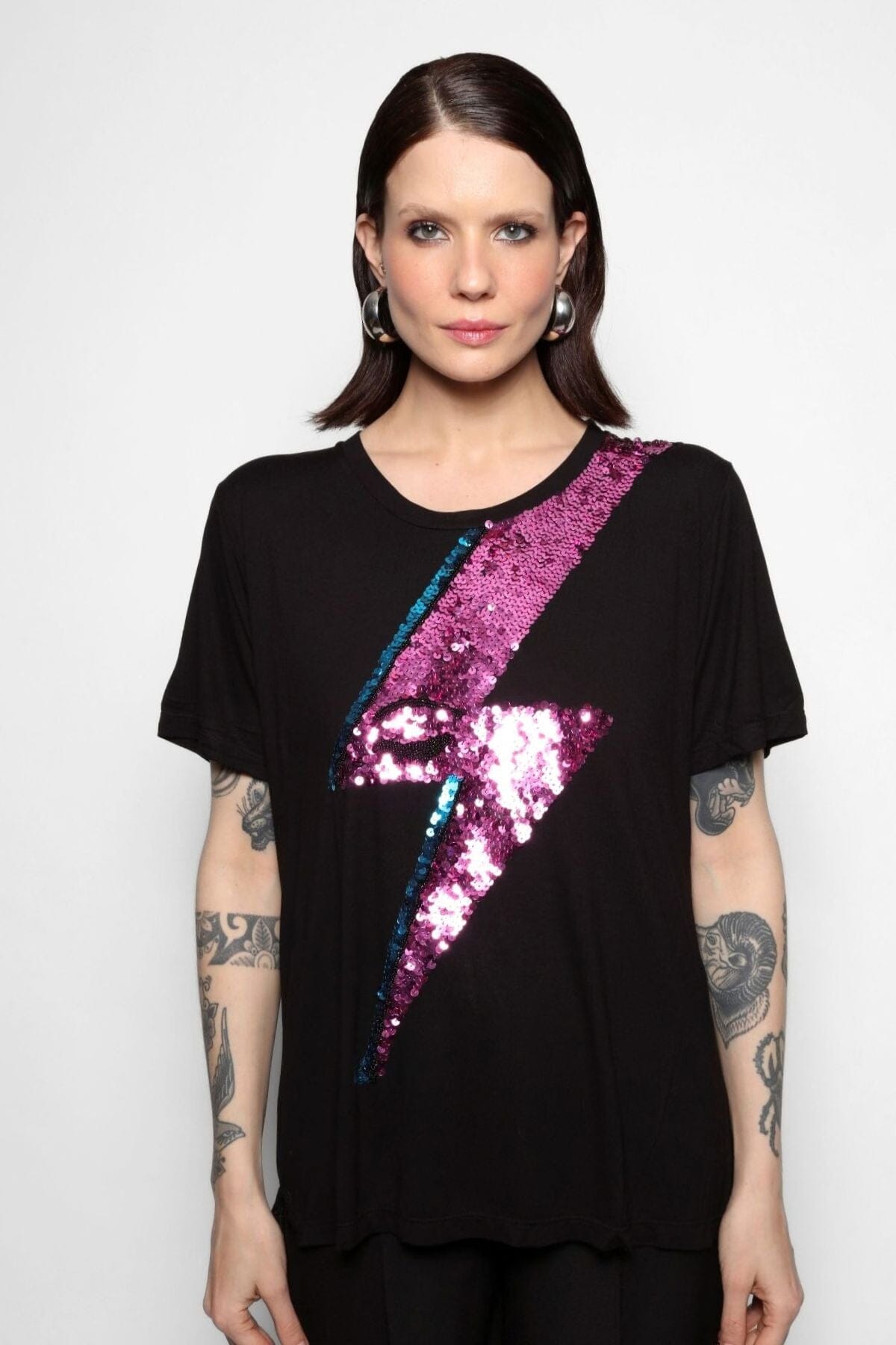 T-shirt Bordada Bowie Preta T-Shirt Joulik 