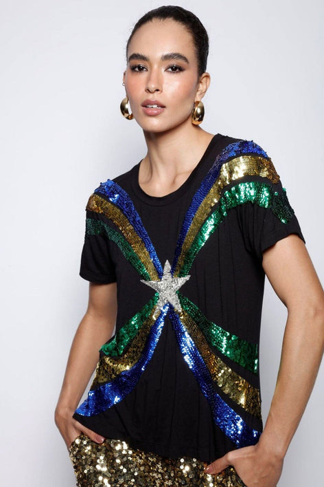 T-shirt Bordada BR Preto T-Shirt Joulik 