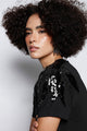 T-shirt Bordada Lily Preto Joulik 