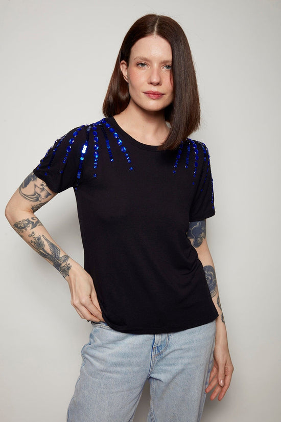 T-shirt Bordada Spot - Azul T-Shirt Joulik 