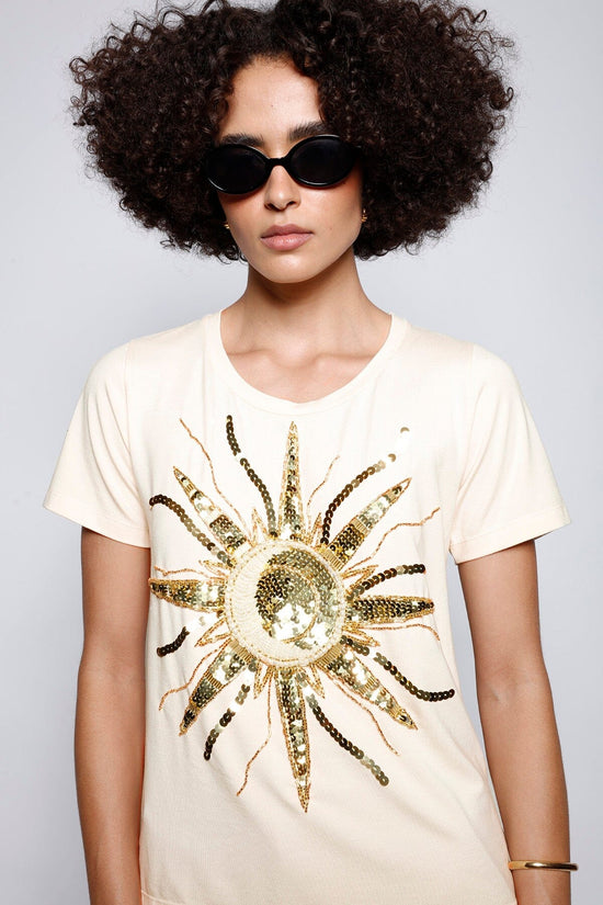 T-shirt Bordada Sun Creme (Revisar tudão) T-Shirt Joulik 
