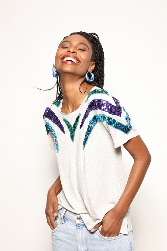 T-shirt Bordada Tibra - Mescla Claro T-Shirt Joulik 